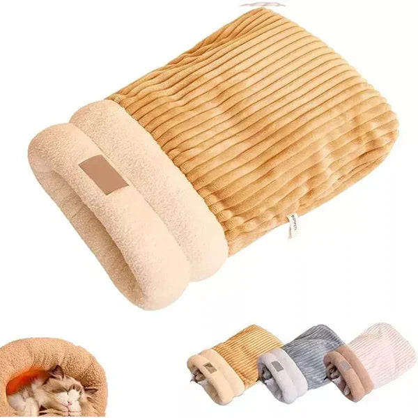 Cozy 3-Layer Pet Sleeping Bag for Cats & Small Dogs