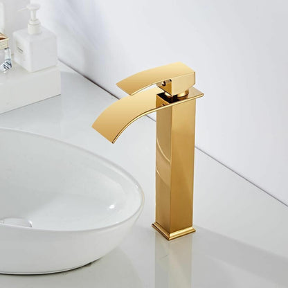 Brass Waterfall Mixer Tap for Vanity Sink Faucet