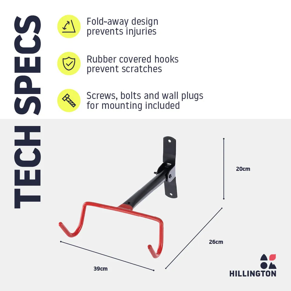 Space-Saving Wall Hook for Folding Bikes – Bike Hook with Protective Features