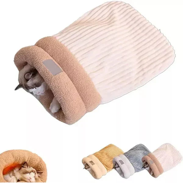 Cozy 3-Layer Pet Sleeping Bag for Cats & Small Dogs