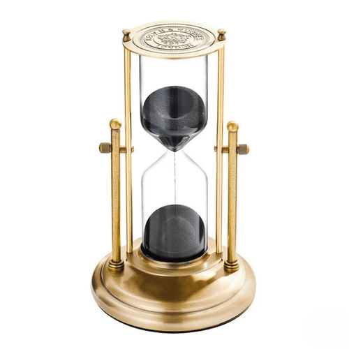 Hourglass with Purple Sand in Antique Brass Finish