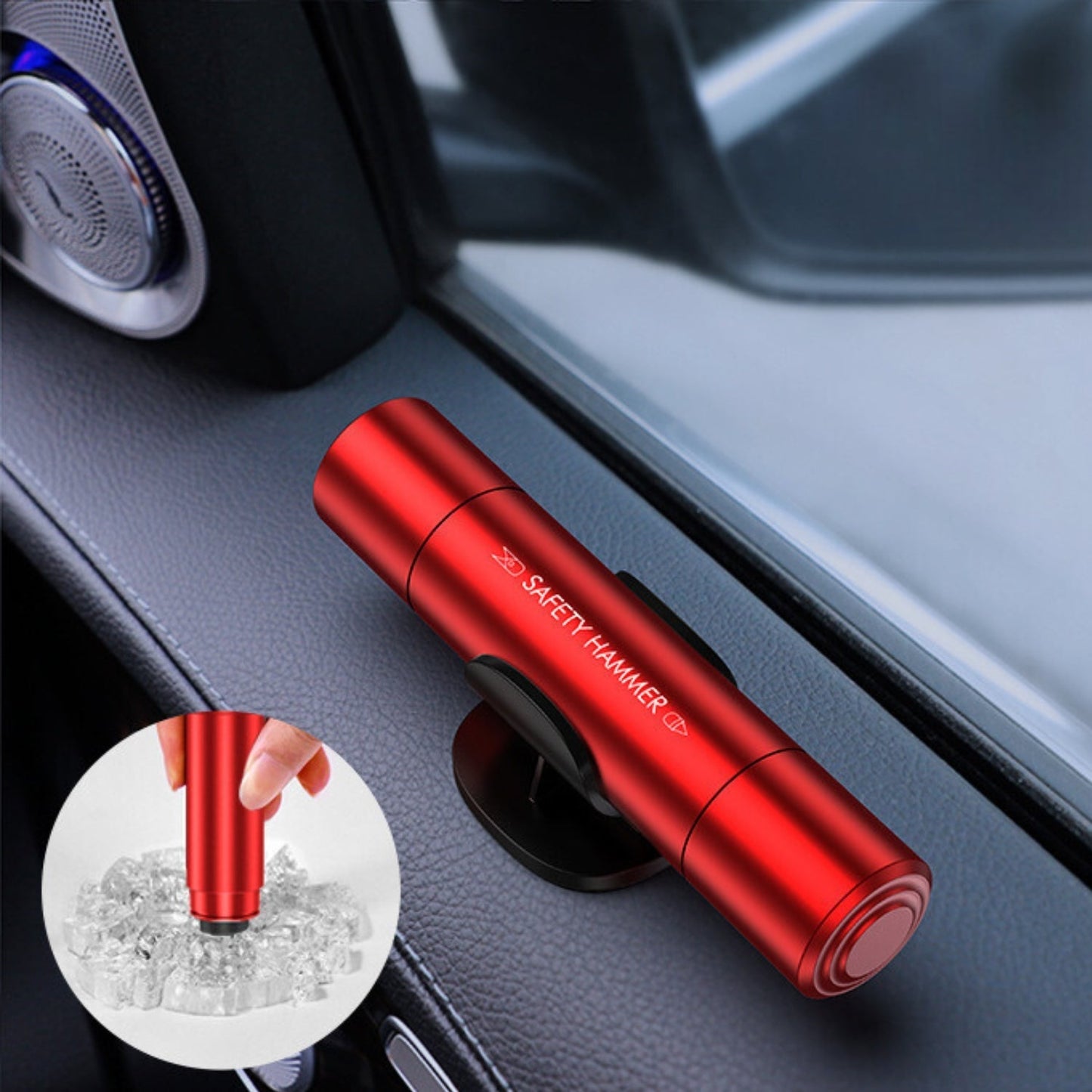 4-in-1 Emergency Tool | Compact Safety Device with Glass Breaker, Seatbelt Cutter & Flashlight