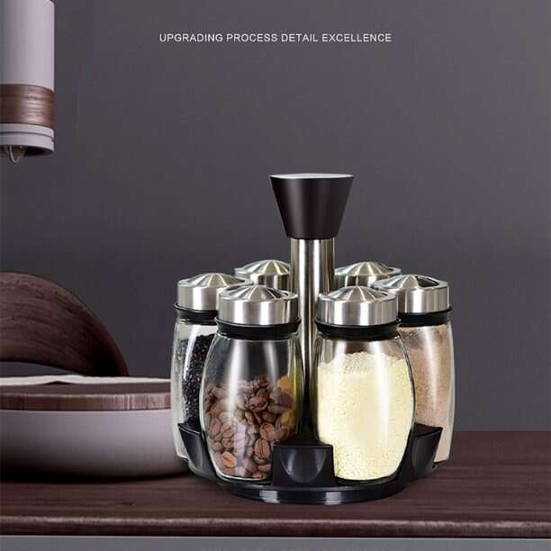 360-Degree Rotating Spice Organizer Set with 6 Jars