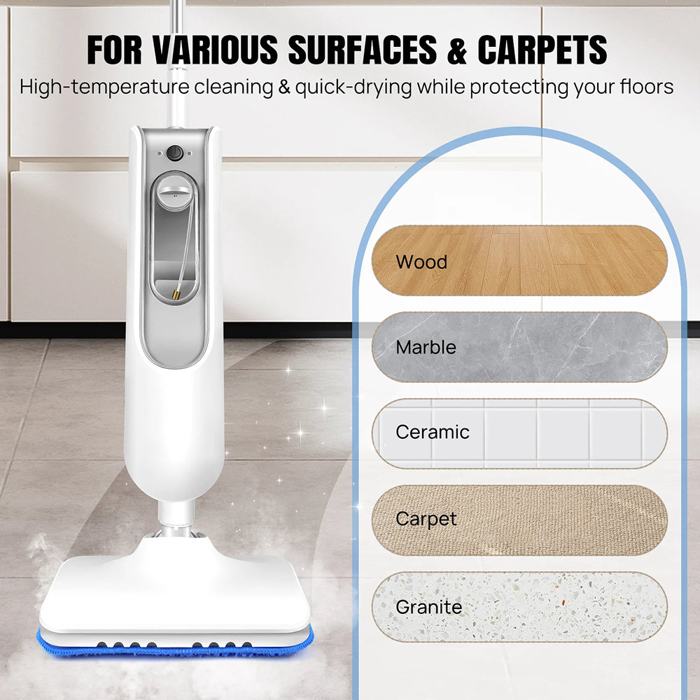 Chemical-Free Deep Cleaning Steam Mop, 110°C Professional Use