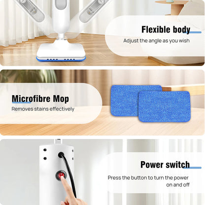 Chemical-Free Deep Cleaning Steam Mop, 110°C Professional Use