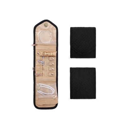 Foldable Jewelry Organizer Pouch with Compartments for Rings, Earrings, Necklaces, and Bracelets