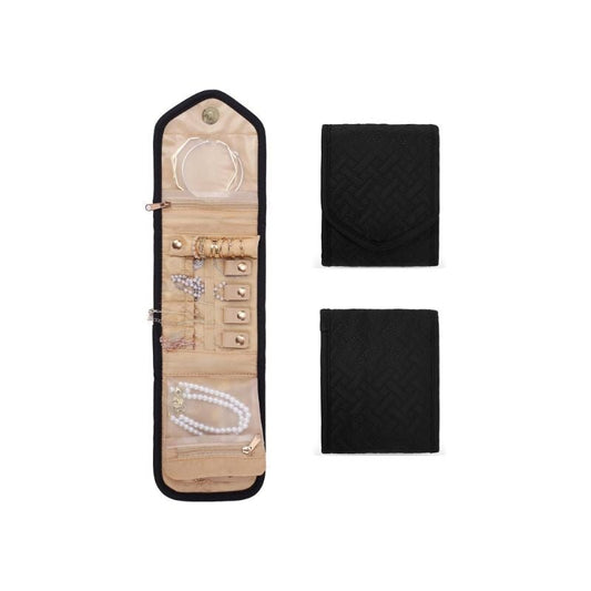 Foldable Jewelry Organizer Pouch with Compartments for Rings, Earrings, Necklaces, and Bracelets