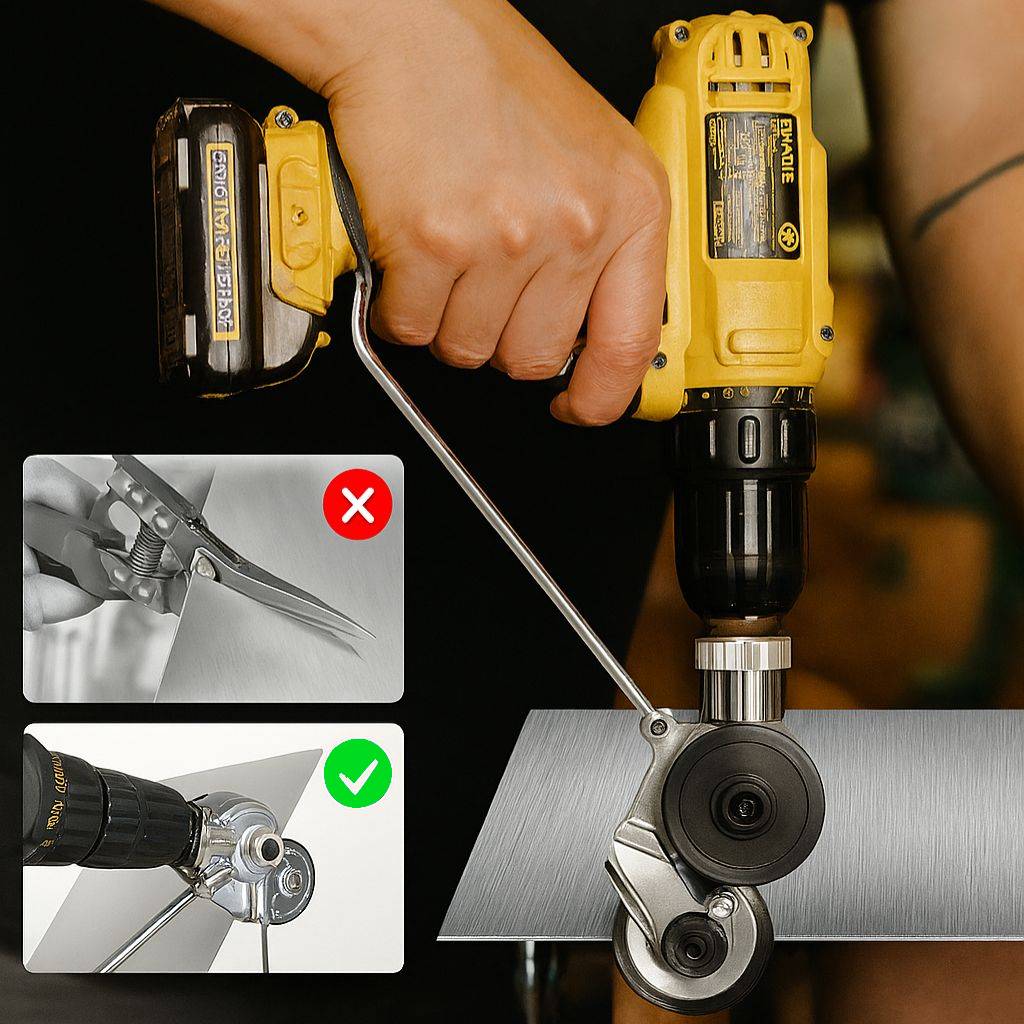 Metal Cutter Attachment for Drills | Precision Sheet Cutting Up to 2 mm