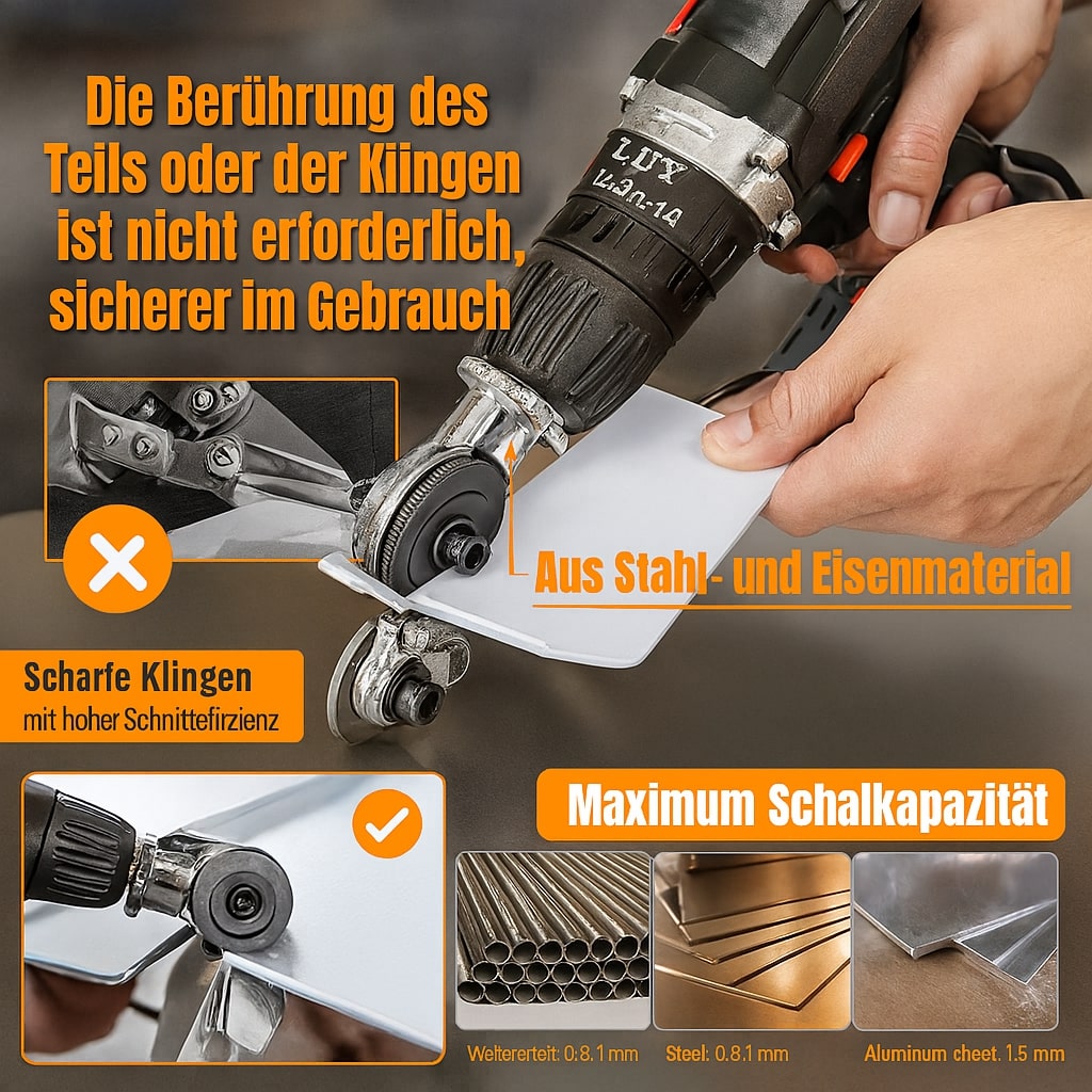 Metal Cutter Attachment for Drills | Precision Sheet Cutting Up to 2 mm