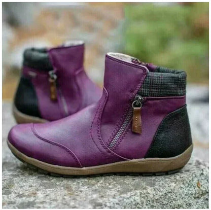 Water-Resistant Women's Zip-Up Ankle Boots for All-Day Comfort