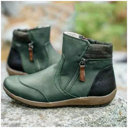 Water-Resistant Women's Zip-Up Ankle Boots for All-Day Comfort