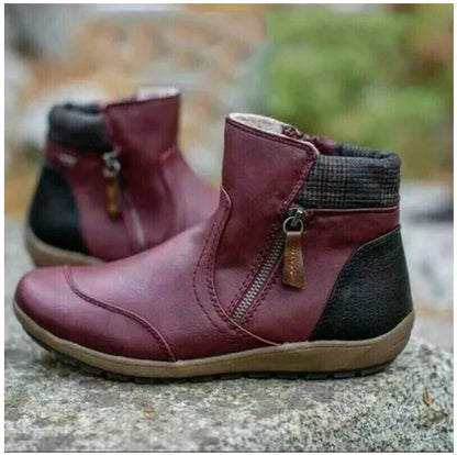 Water-Resistant Women's Zip-Up Ankle Boots for All-Day Comfort