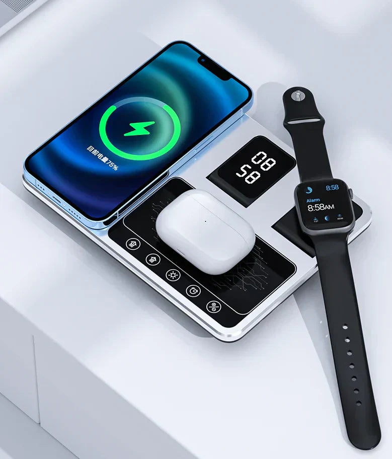 4-in-1 Wireless Charger for iPhone, Apple Watch, and AirPods - Fast Charging