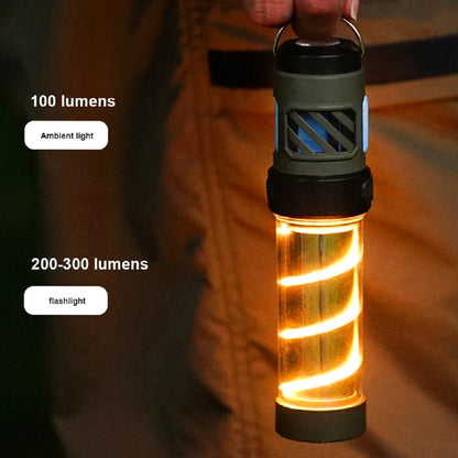 Magnetic Tactical Mosquito Lamp with Portable LED Flashlight for Camping