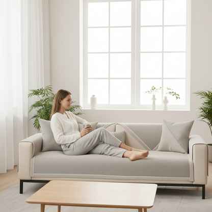 Customizable Non-Slip Sofa Protector with Quilted Design