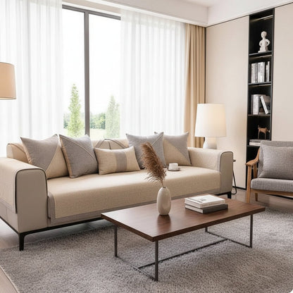 Customizable Non-Slip Sofa Protector with Quilted Design