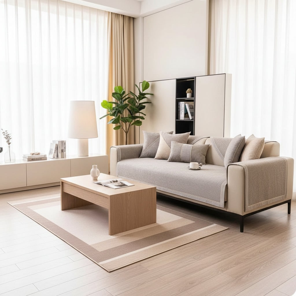 Customizable Non-Slip Sofa Protector with Quilted Design
