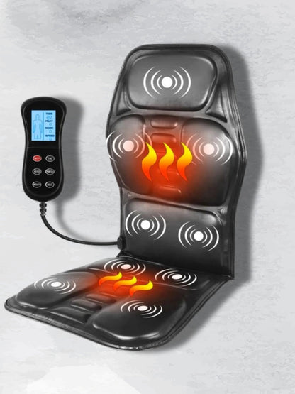 Heated and Massaging Seat Cushion in Comfortable Faux Leather