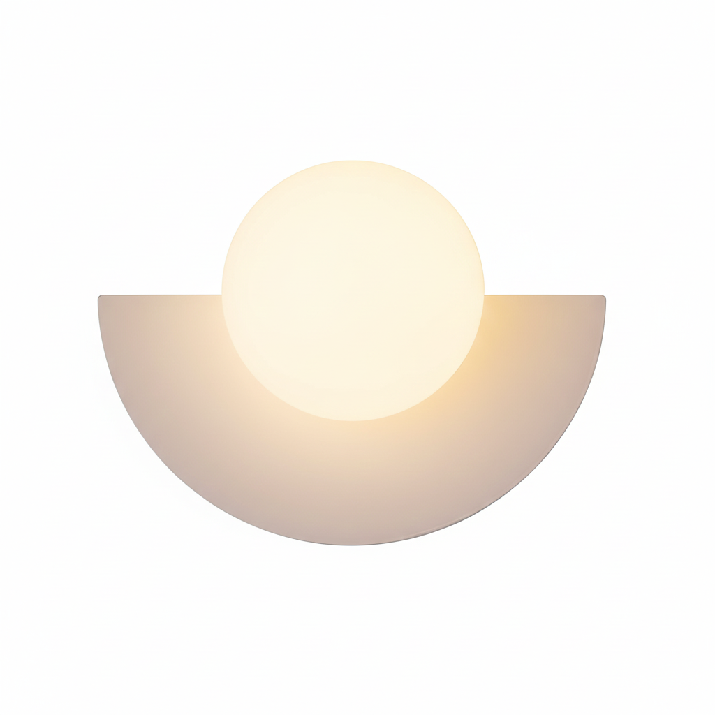 Contemporary Half-Circle Wall Lamp Featuring Round Glass Shade