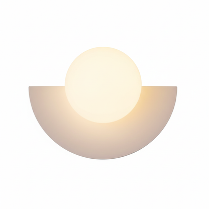 Contemporary Half-Circle Wall Lamp Featuring Round Glass Shade
