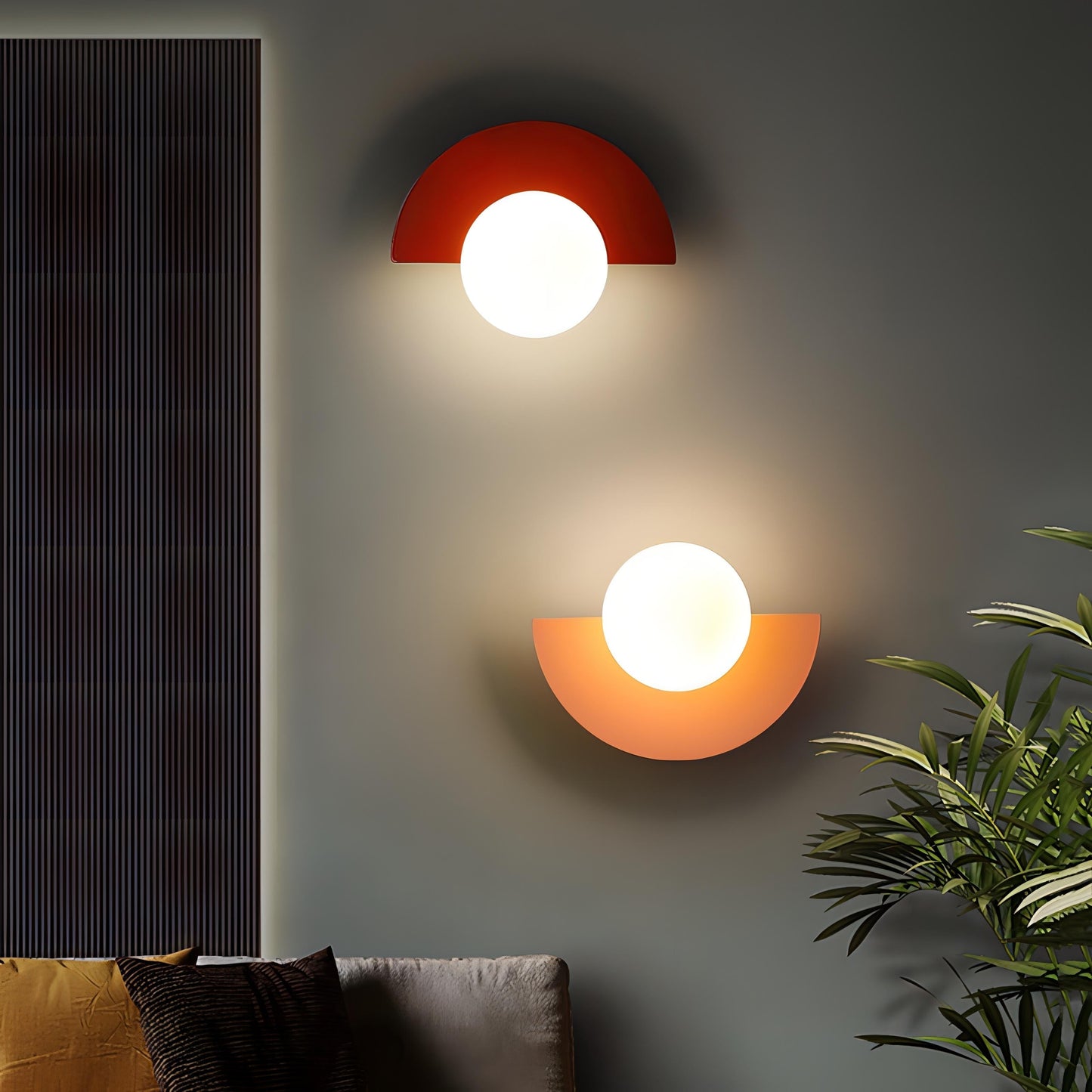 Contemporary Half-Circle Wall Lamp Featuring Round Glass Shade