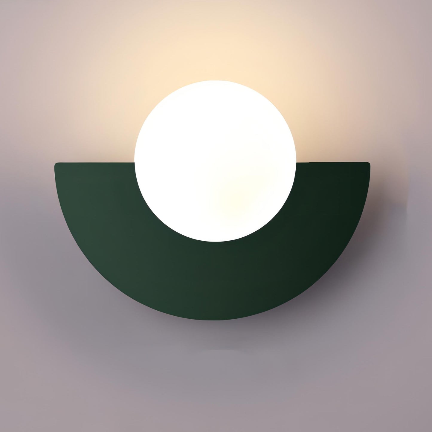 Contemporary Half-Circle Wall Lamp Featuring Round Glass Shade