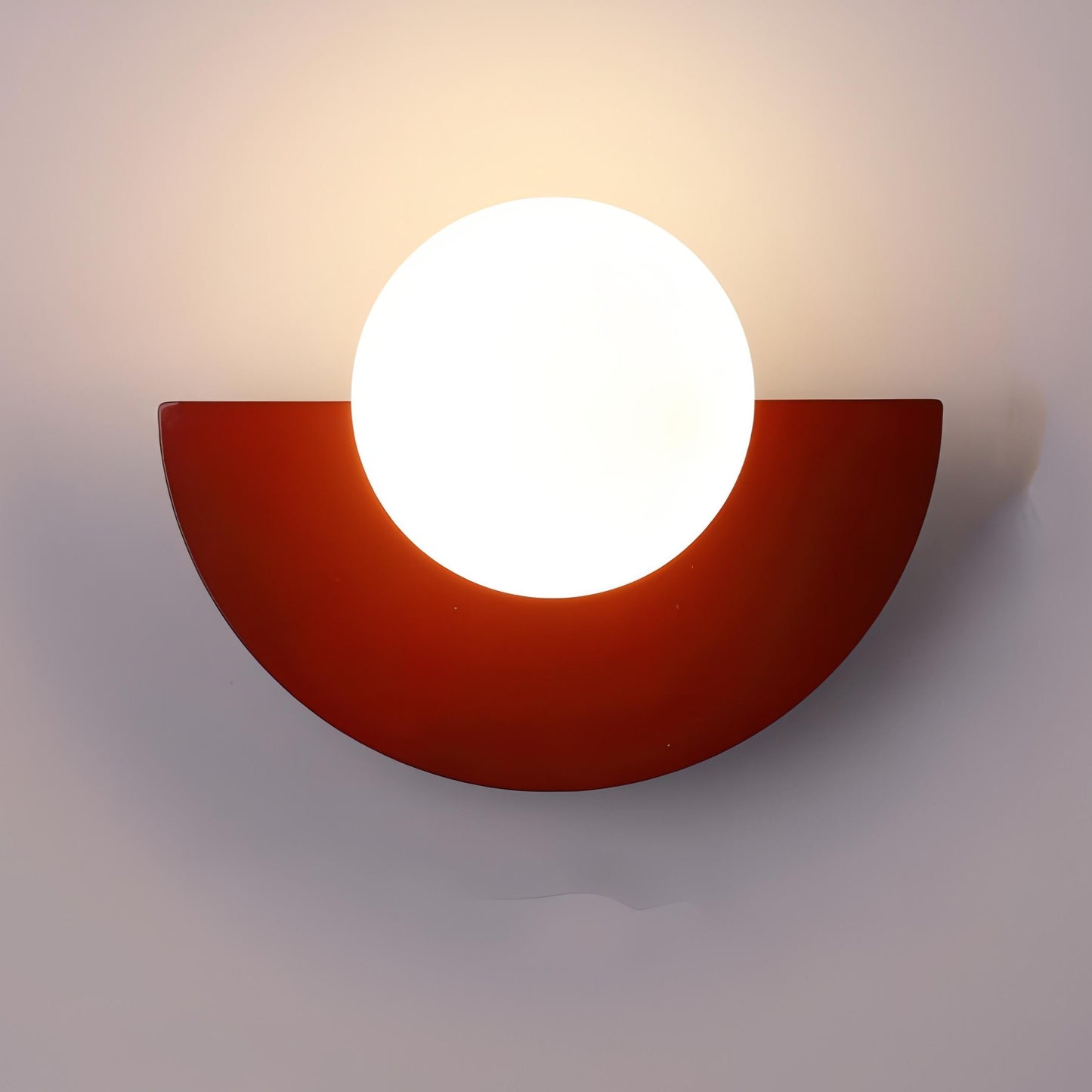 Contemporary Half-Circle Wall Lamp Featuring Round Glass Shade