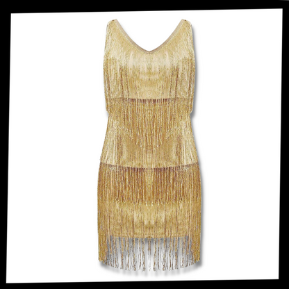 Sequined V-Neck Slip Dress