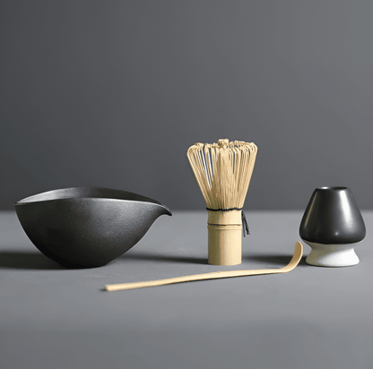 Ceramic and Bamboo Matcha Set from Japan – 4-Piece Tea Essentials