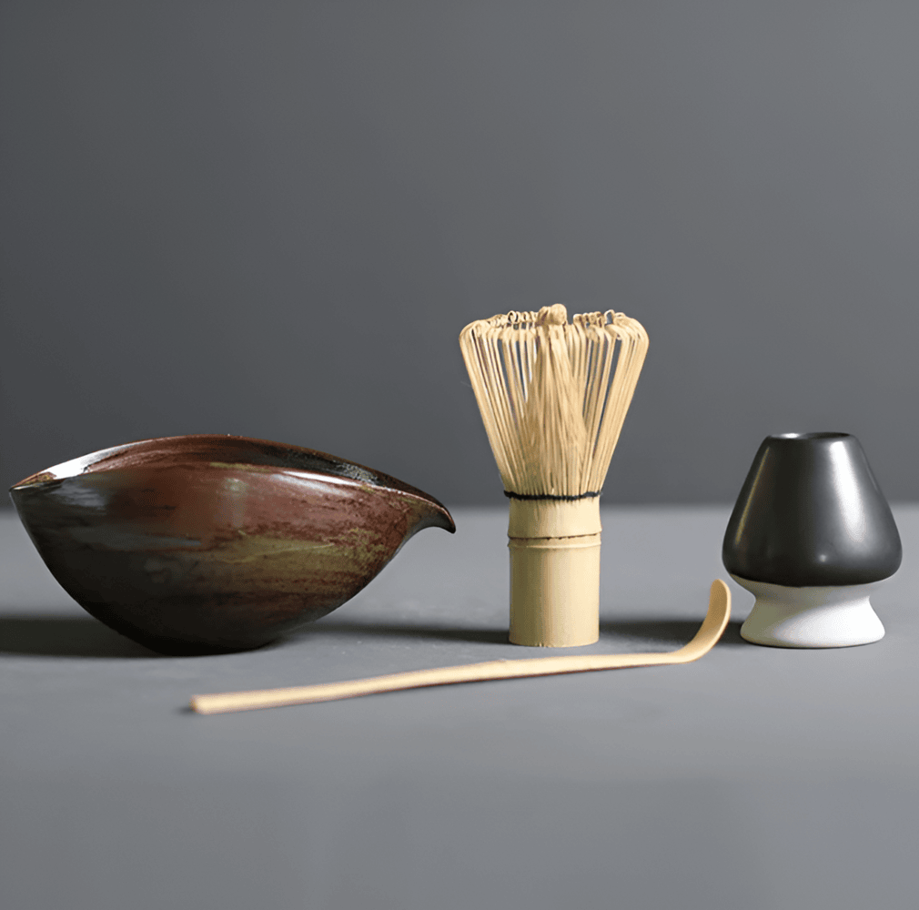 Ceramic and Bamboo Matcha Set from Japan – 4-Piece Tea Essentials