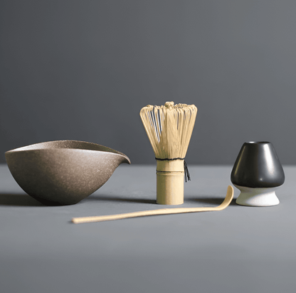 Ceramic and Bamboo Matcha Set from Japan – 4-Piece Tea Essentials