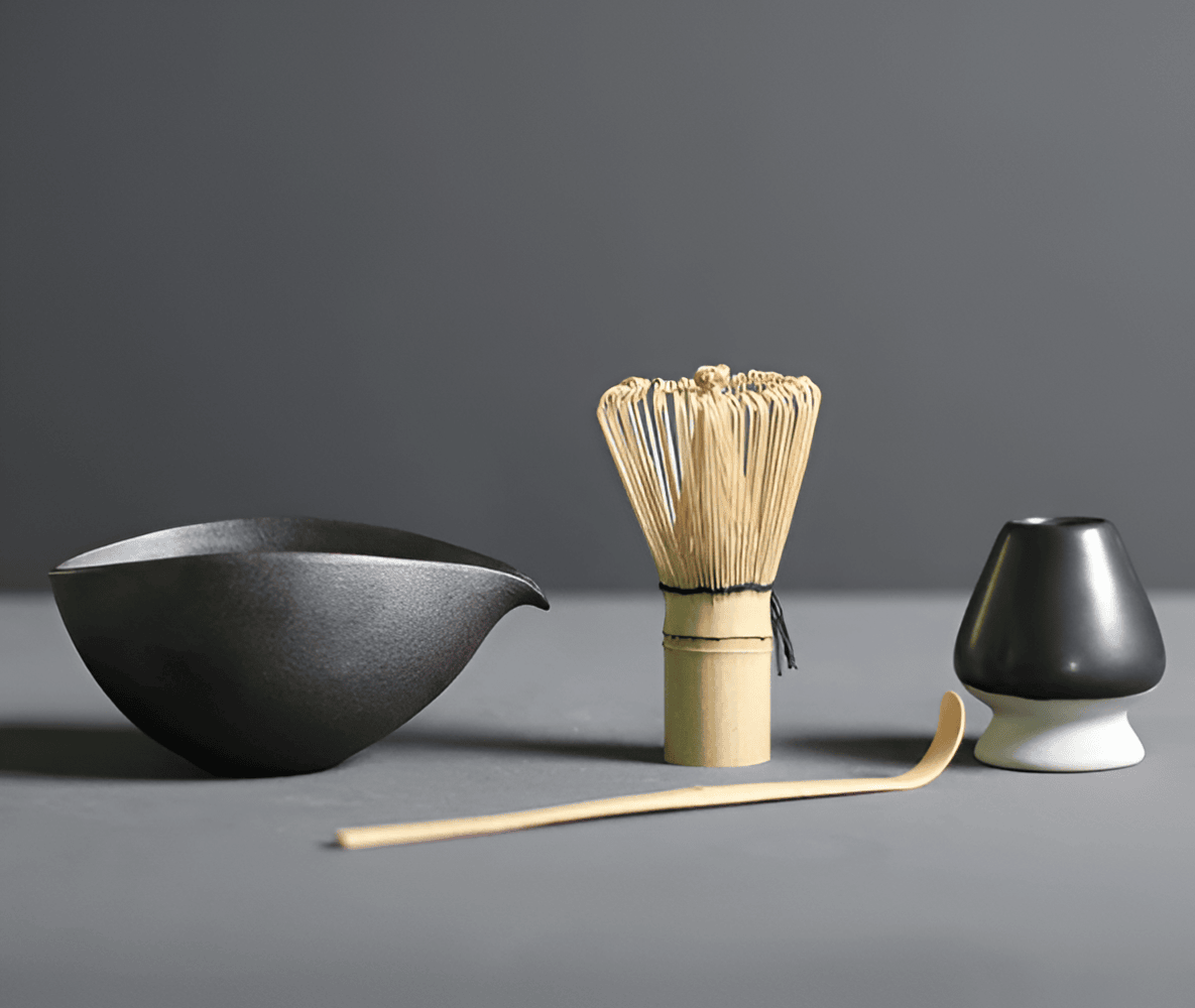 Ceramic and Bamboo Matcha Set from Japan – 4-Piece Tea Essentials