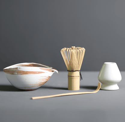 Ceramic and Bamboo Matcha Set from Japan – 4-Piece Tea Essentials