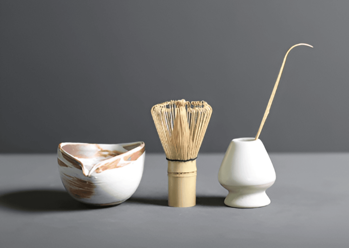 Ceramic and Bamboo Matcha Set from Japan – 4-Piece Tea Essentials