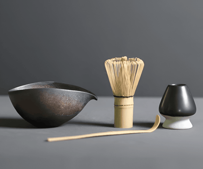 Ceramic and Bamboo Matcha Set from Japan – 4-Piece Tea Essentials