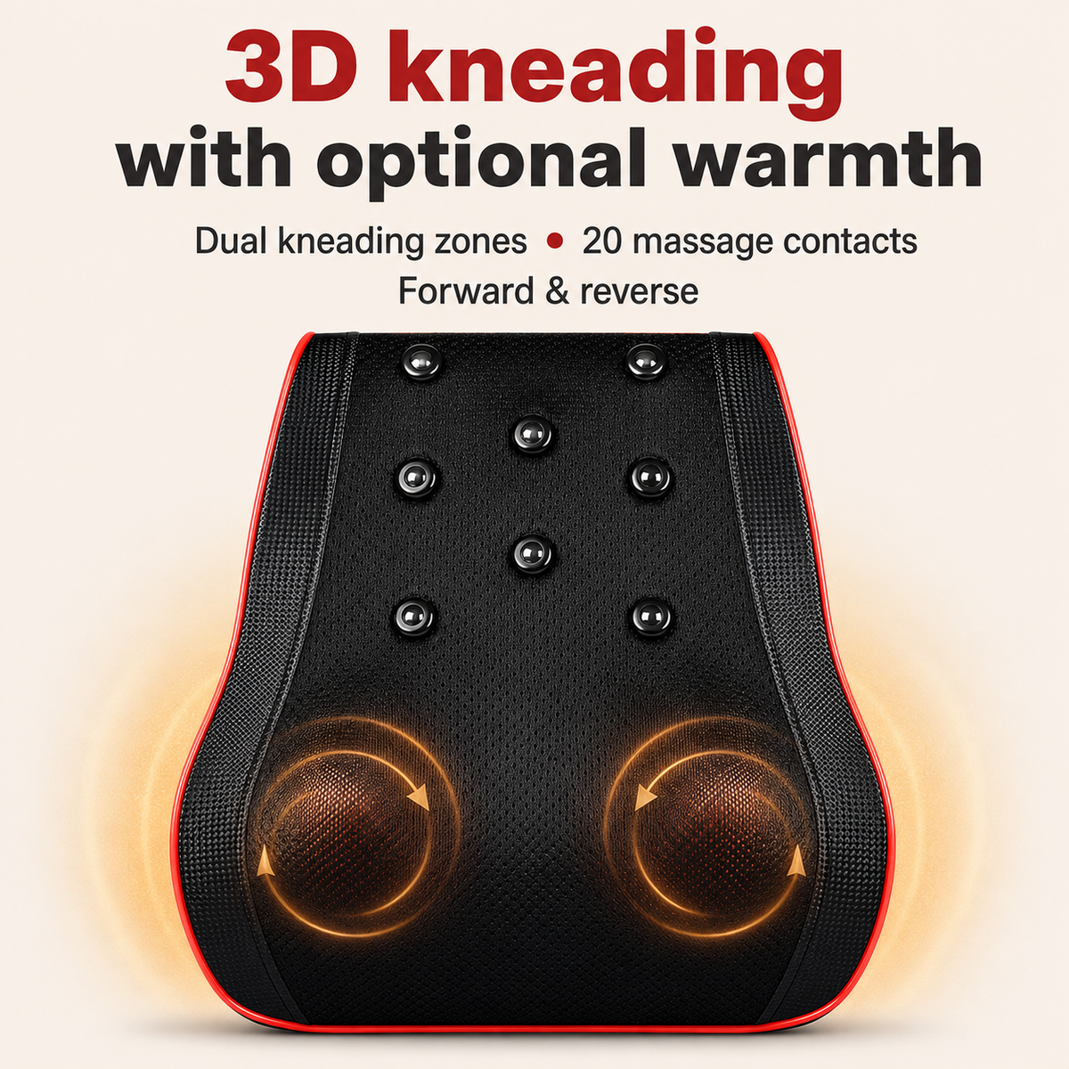 3D Neck and Shoulder Massager Pillow with Heat – Full Back Shiatsu Cushion