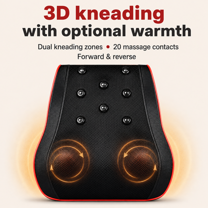 3D Neck and Shoulder Massager Pillow with Heat – Full Back Shiatsu Cushion