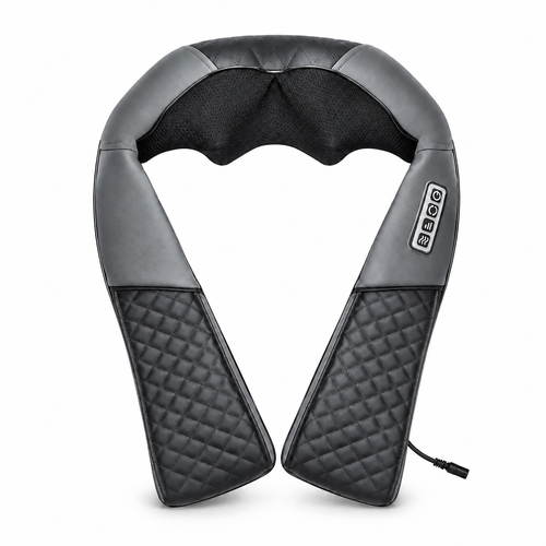 Neck and Shoulder Massager with Heat – 8 Kneading Nodes, 3 Speeds, Auto Reverse & Car Charger