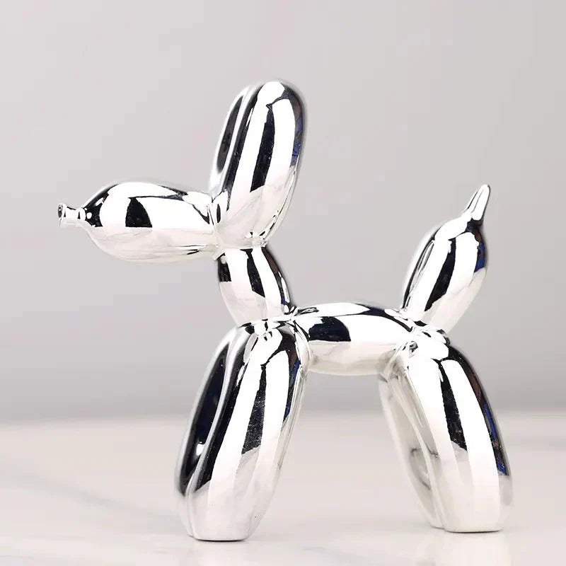 Modern Glossy Dog Figurine Made of Resin – Trendy Home Decoration