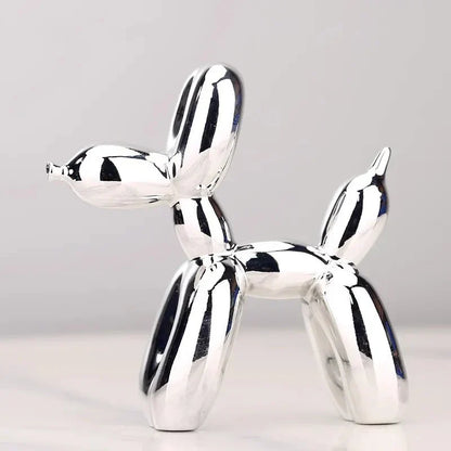 Modern Glossy Dog Figurine Made of Resin – Trendy Home Decoration