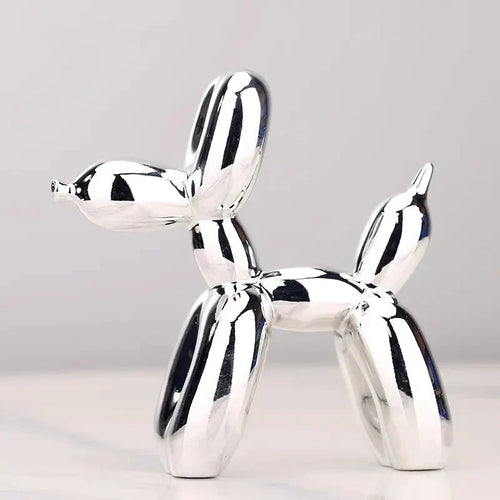 Modern Glossy Dog Figurine Made of Resin – Trendy Home Decoration