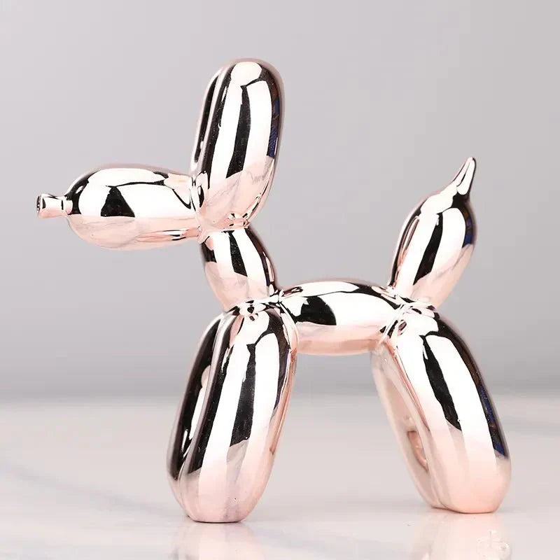Modern Glossy Dog Figurine Made of Resin – Trendy Home Decoration