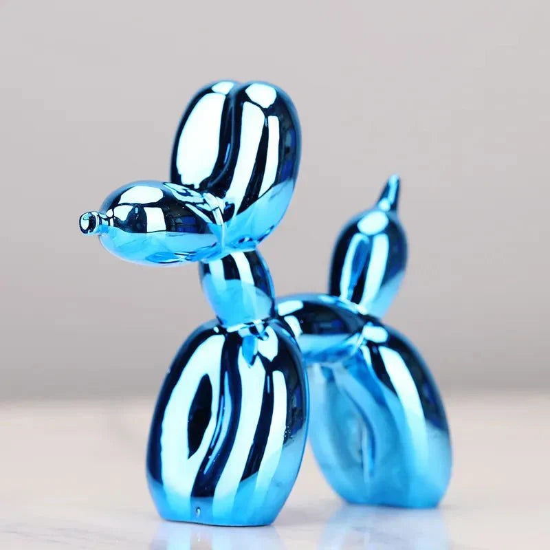 Modern Glossy Dog Figurine Made of Resin – Trendy Home Decoration