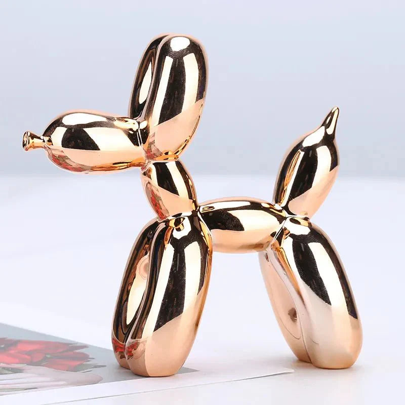 Modern Glossy Dog Figurine Made of Resin – Trendy Home Decoration