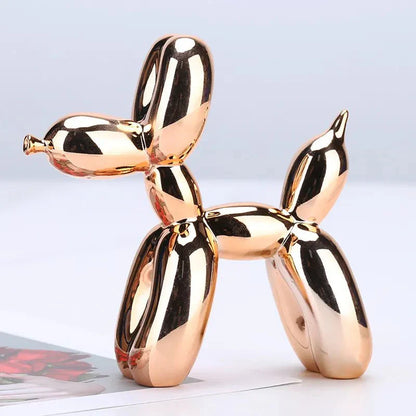 Modern Glossy Dog Figurine Made of Resin – Trendy Home Decoration