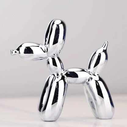 Modern Glossy Dog Figurine Made of Resin – Trendy Home Decoration