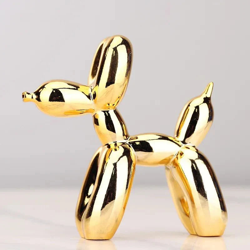 Modern Glossy Dog Figurine Made of Resin – Trendy Home Decoration