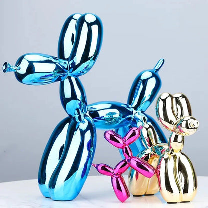 Modern Glossy Dog Figurine Made of Resin – Trendy Home Decoration