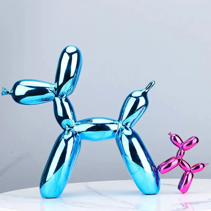 Modern Glossy Dog Figurine Made of Resin – Trendy Home Decoration