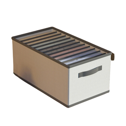 Multi-Compartment Storage Box for Wardrobe Clothes Organization